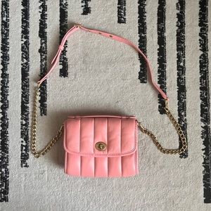 Pink Quilted Coach Bag